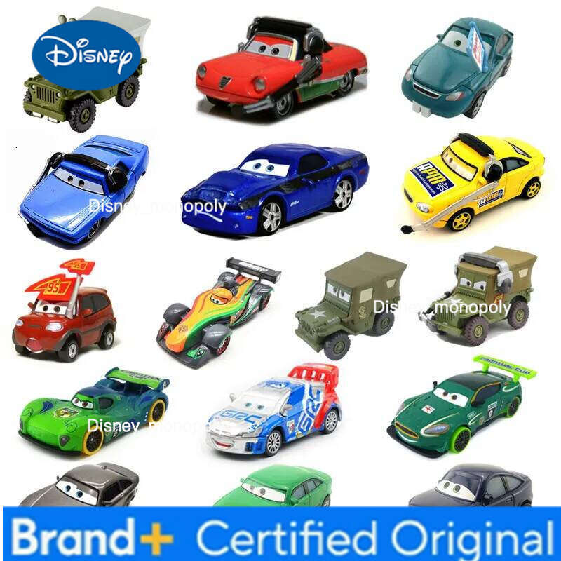Disney 1:55 Pixar Cars Lightning McQueen Sarge fan passerby Agent Metal Diecast Vehicle Model Kid Toys Christmas Gift H260228-image-1095919468