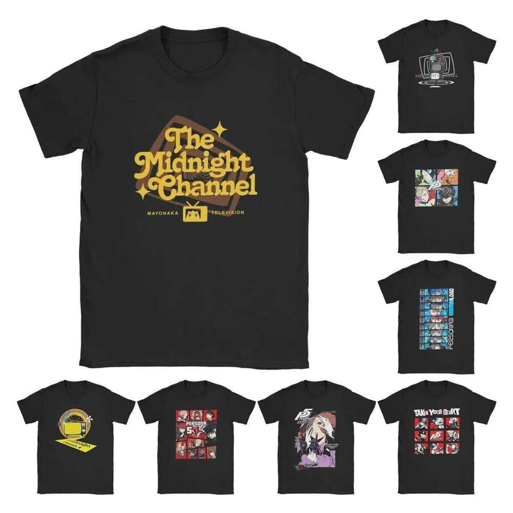 Persona 4 The Midnight Channel Hommes T-shirt Chaud Japonais Anime Jeu TV T-shirt Drôle À Manches Courtes Col rond T-Shirt 100% Coton Gros C26022
