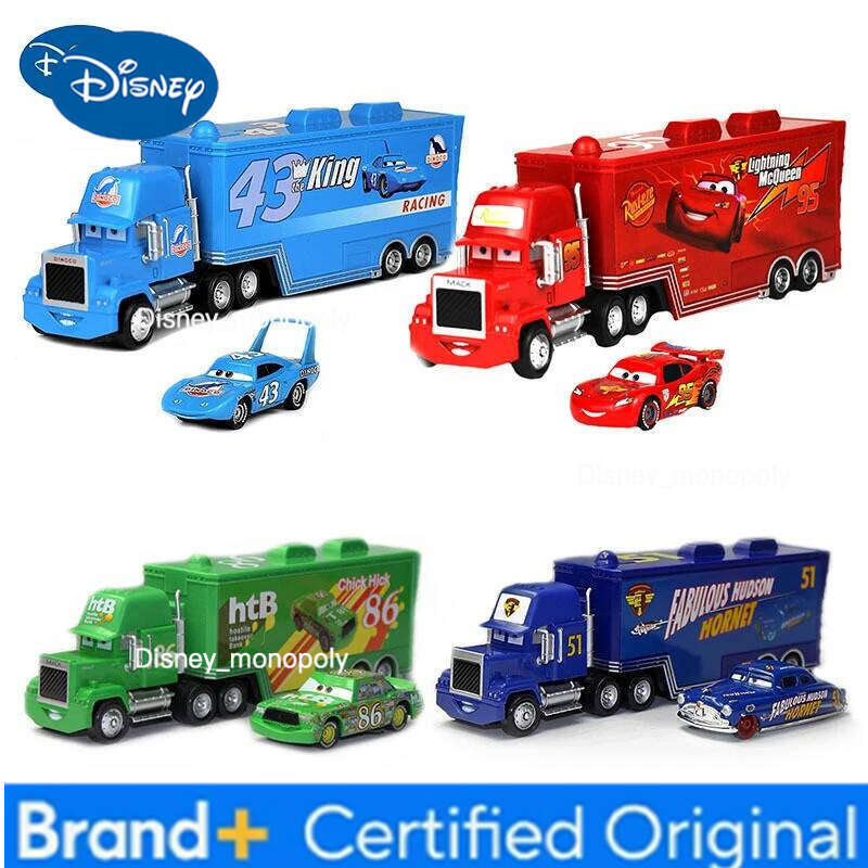 Disney Toys Pixar Cars 3 Lightning Mcqueen Container truck Racing Family Collection Flo Diecast Model Car Boy Girl Children Gift H260228-image-1095917927