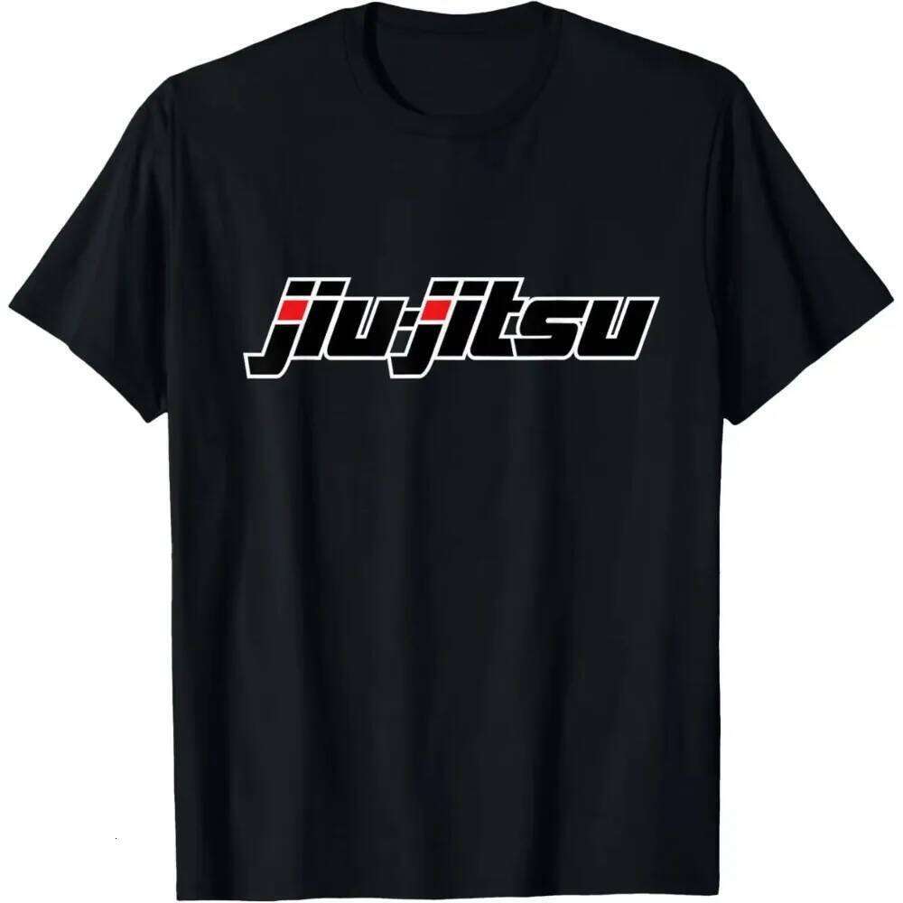 T-shirt décontracté en coton noir pour hommes de Jiu-Jitsu brésilien, t-shirt de sport BJJ avec graphique de texte Jiu-Jitsu - Arte Suave Streetw
