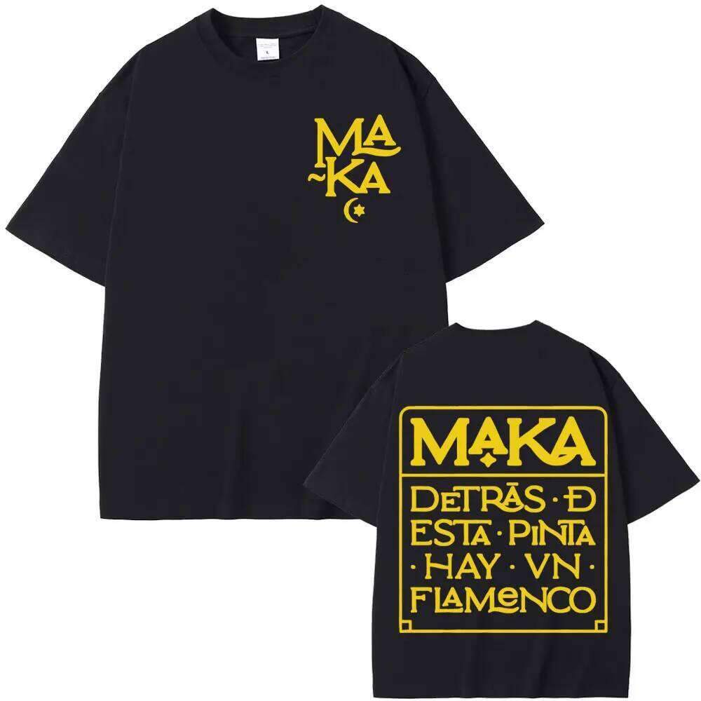Chanteur de rap Maka Detras Desta Pinta Hay Vn Flamenco motif imprimé 2025 été hommes femmes à la mode décontracté pur coton T-shirt C260228