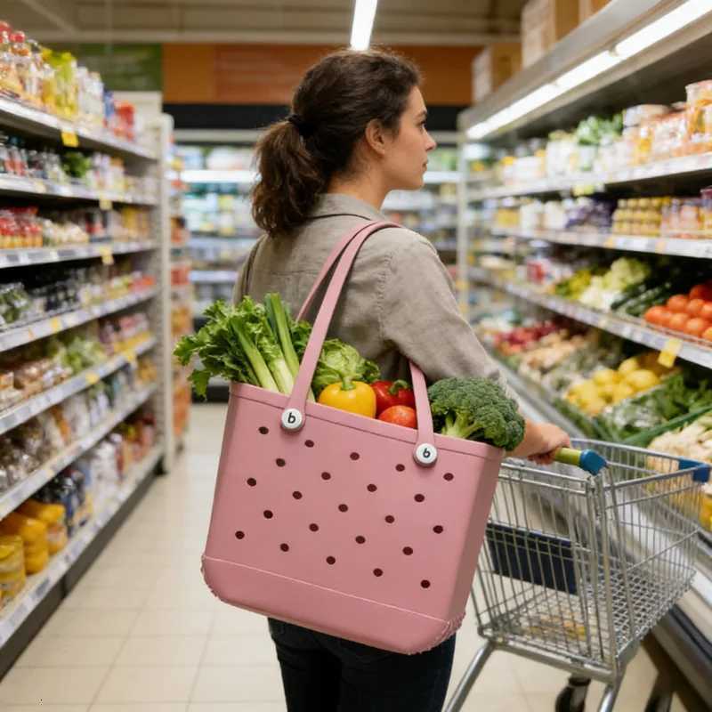 Waterproof Makeup Storage Bag Camping Picnic Basket Women Shopping Handbag Book School Bag Gym Clothes Pouch Home Organizer C260228-image-1095783634