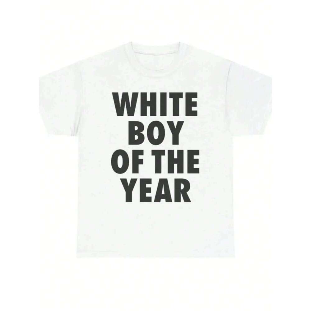 GARÇON BLANC DE L'ANNÉE T-shirts Coton Imprimé T-shirt À Manches Courtes Rétro Casual Streetwear Vintage Tee Mode Lâche Top UnisexY2K C260228