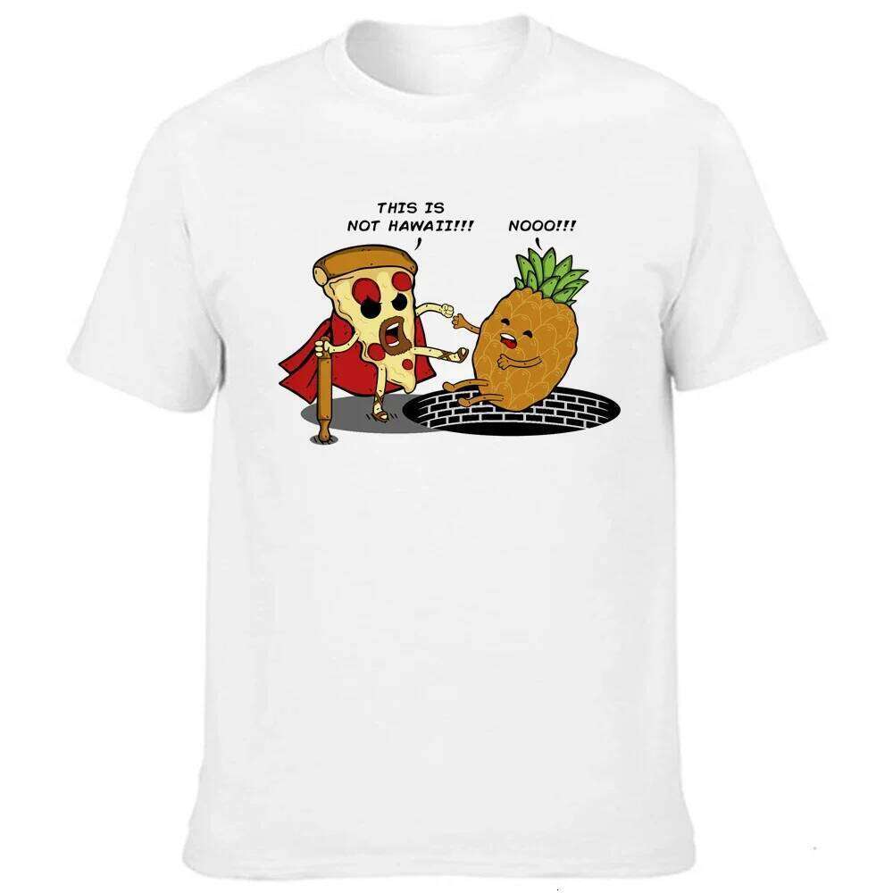 Men Clothes 2020 Pineapple Pizza Fruit Printed Funny Aesthetic Leisure Short Sleeve O-neck T Shirt Streetwear Graphic Tees C260228