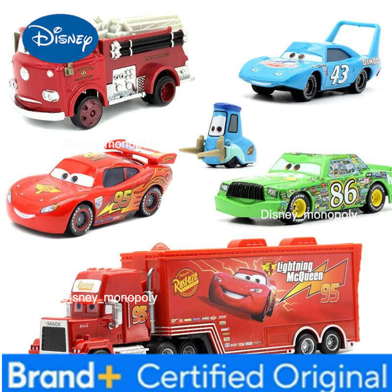 Disney NEW Children Pixar Lightning McQueen Mack Truck The King Mater 1:55 Diecast Metal Alloy Model Car Birthday Gift H260228-image-1095919128