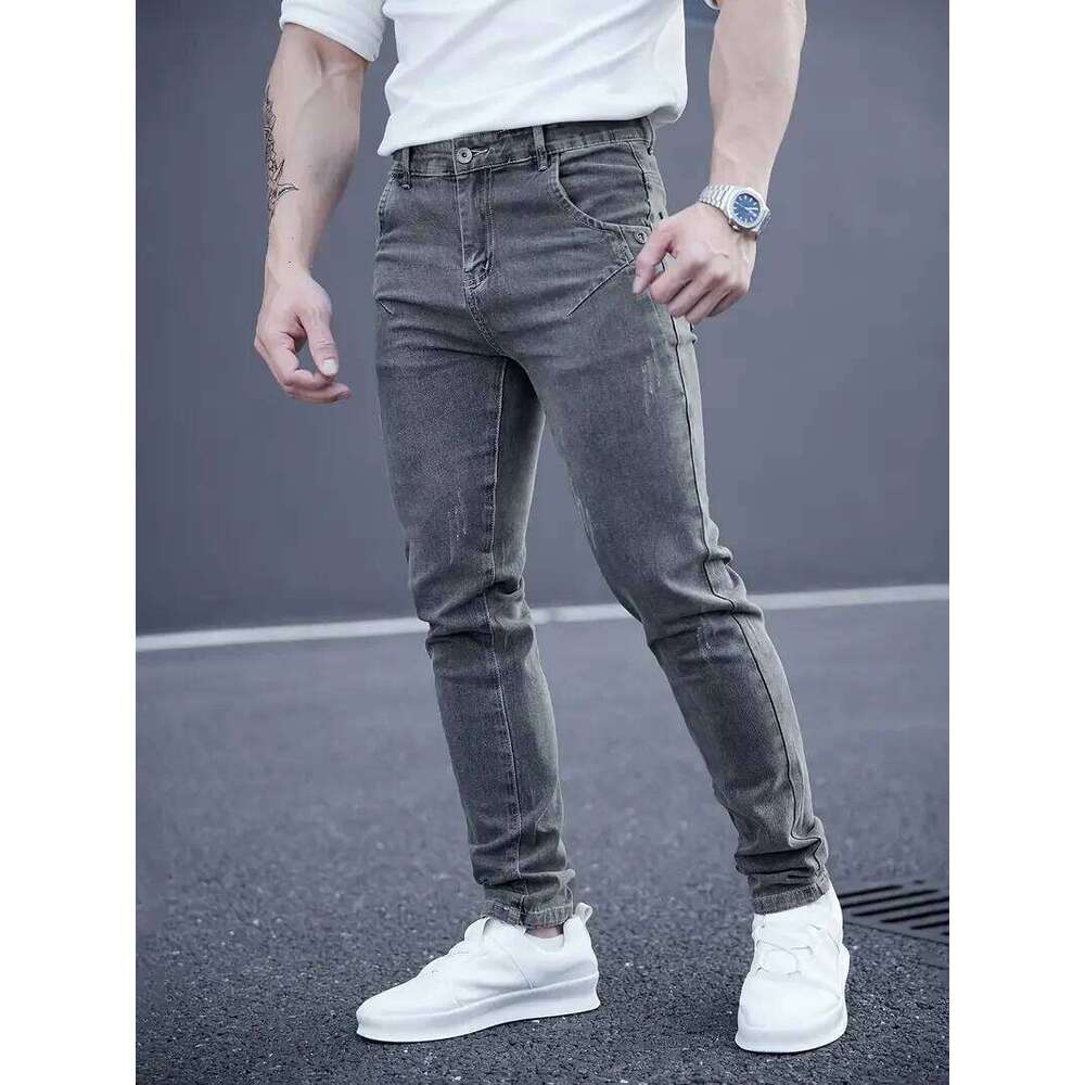 Printemps automne classique Style de rue confortable décontracté maigre hommes crayon mince jean Z260227