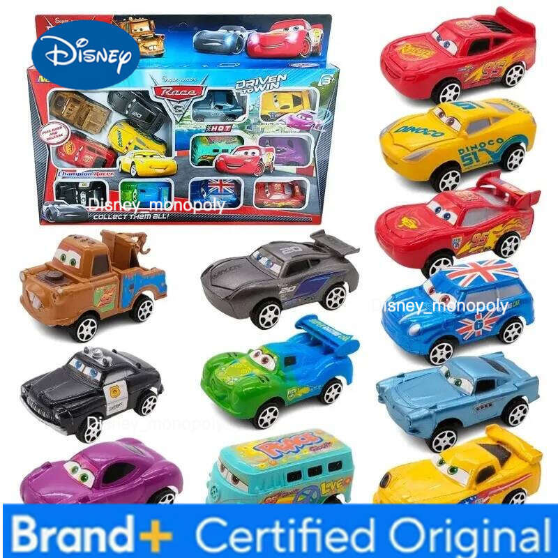 Disney New Pixar 3 Rebound Cars 12 Piece Series Lightning McQueen Jackson Storm Plastic Car Model Toy Boutique Gift Box H260228-image-1095917804