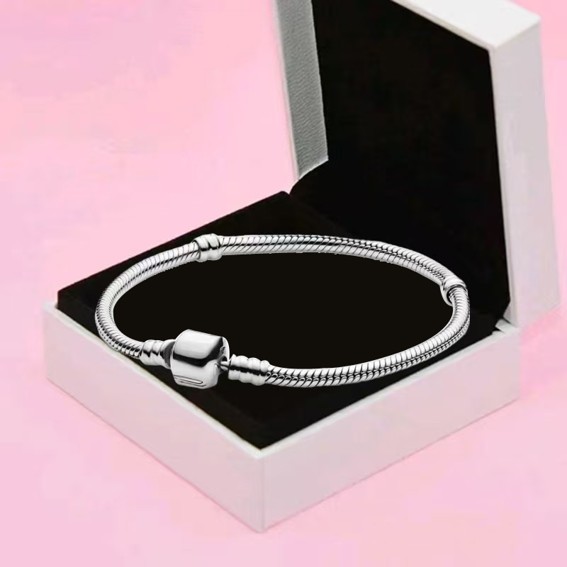 cute s925 sterling silver snake chain bracelet with designer charms ideal birthday and christmas gifts