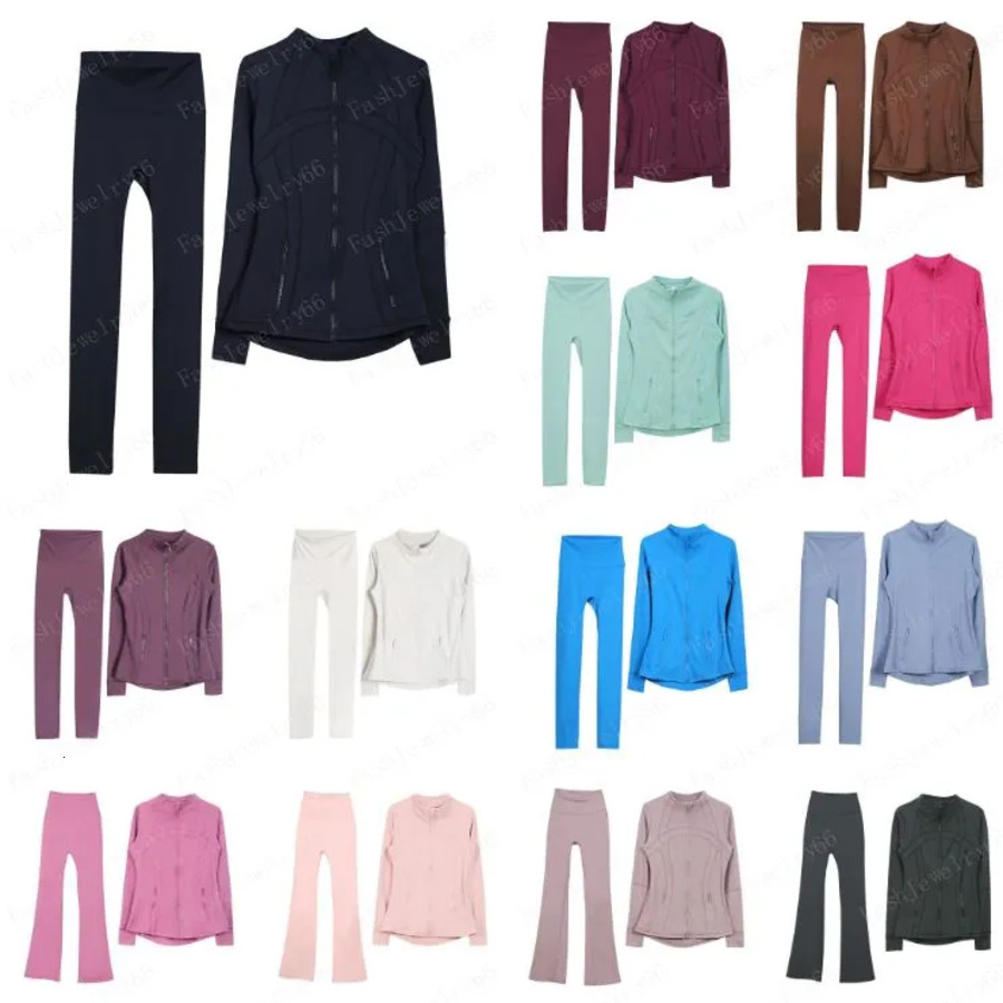 2026 Clothe workout set Woman Yoga Set Jacket Flared Womens Gym Ourtdoor Sports Jjackets Zippered Slim Fit Running Fitness Top Sets Suit Workout Sho
