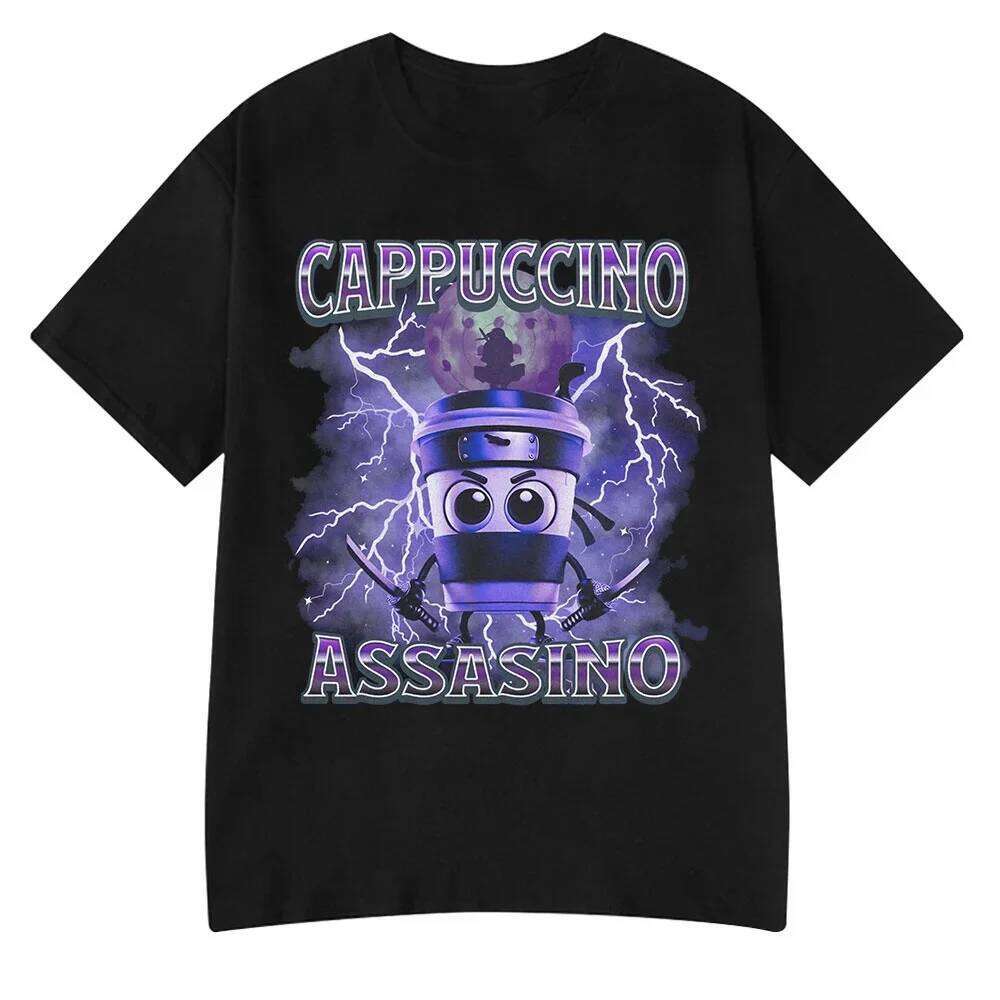 Tralalero Tralala T-shirt en coton Tungtung Sahur Brainrot Enfants Anime Tees Garçon Fille Été À Manches Courtes 3d Tops Vêtements Pour Enfants C