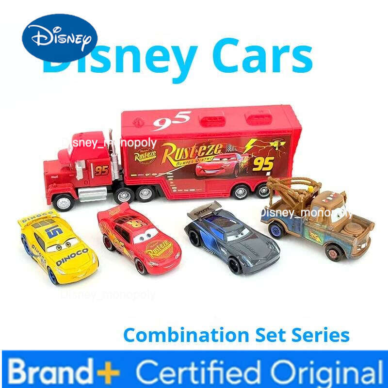 Disney Pixar Cars 5-Piece Alloy Vehicle Set - Mack Truck with Lightning McQueen, Mater, Cruz & Jackson Storm, Diecast Model H260228-image-1095917554