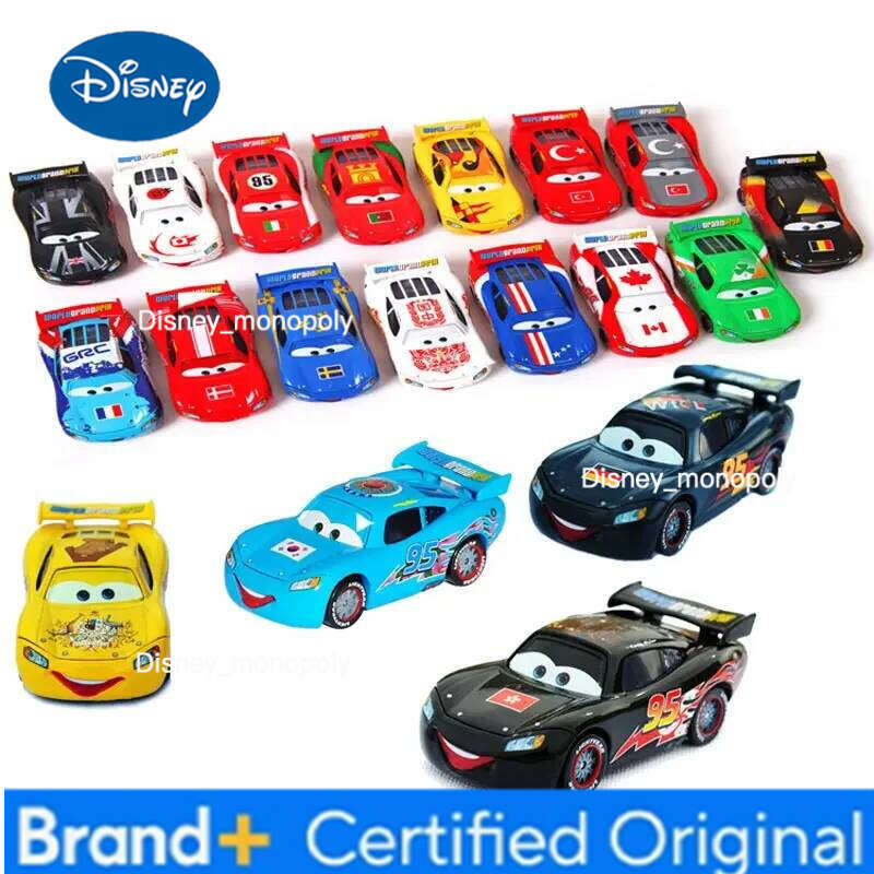 Disney 1:55 Pixar Cars Canada America Germany Britain Edition McQueen Rare Car Model Die Casting Children Toy Christmas Gift H260228-image-1095919223