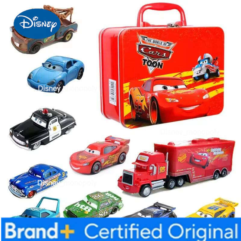 Disney Pixar Cars Lightning McQueen storage box Cruz Ramirez Mater Jackson set Metal Diecast Model Car Kids Toys Children's Gift H260228-image-1095917575
