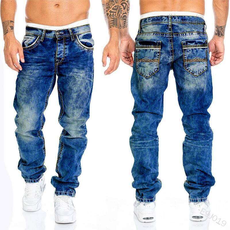 Mens Brands Straight Stretch Slim Jean Homme Pantalones Hombre Casual Pants Denim Trousers Baggy Jeans Black Blue Z260227