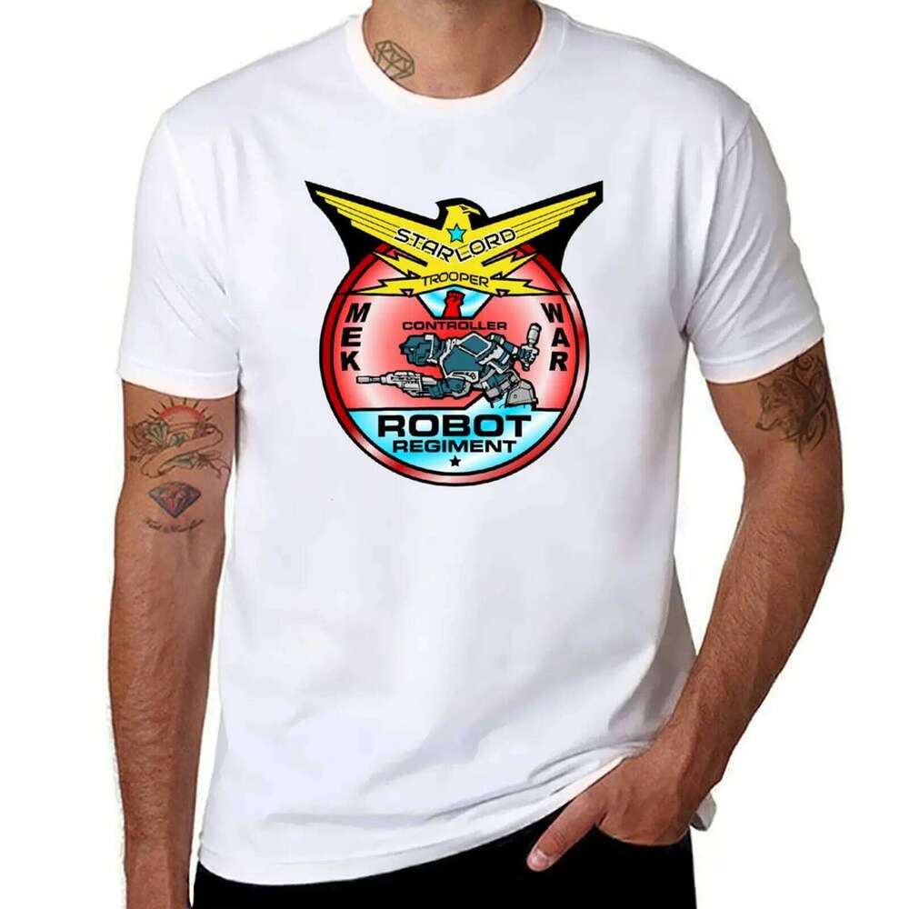 Robot Regiment Trooper imprimé pour t-shirts en coton homme 100% T-Shirt C260228