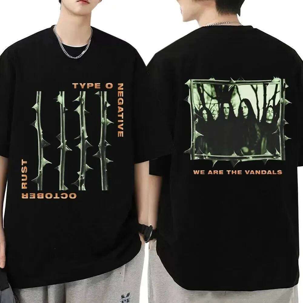 2024 Type O Négatif Octobre Rouille Gothique Metal Rock Band T-shirt D'été Pour Hommes Pur Coton Confort Vintage T-shirts À Manches Courtes C2602