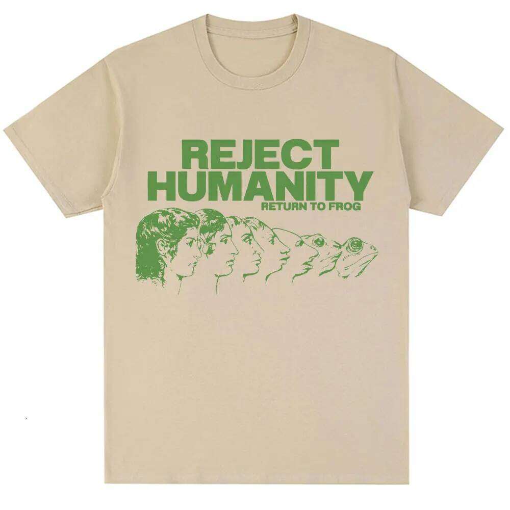 Rejeter l'humanité Retour à la grenouille T-shirt drôle Meme Humour Design de mode Hommes Femmes T-shirts Animorphs Evolution T-shirts en coton l