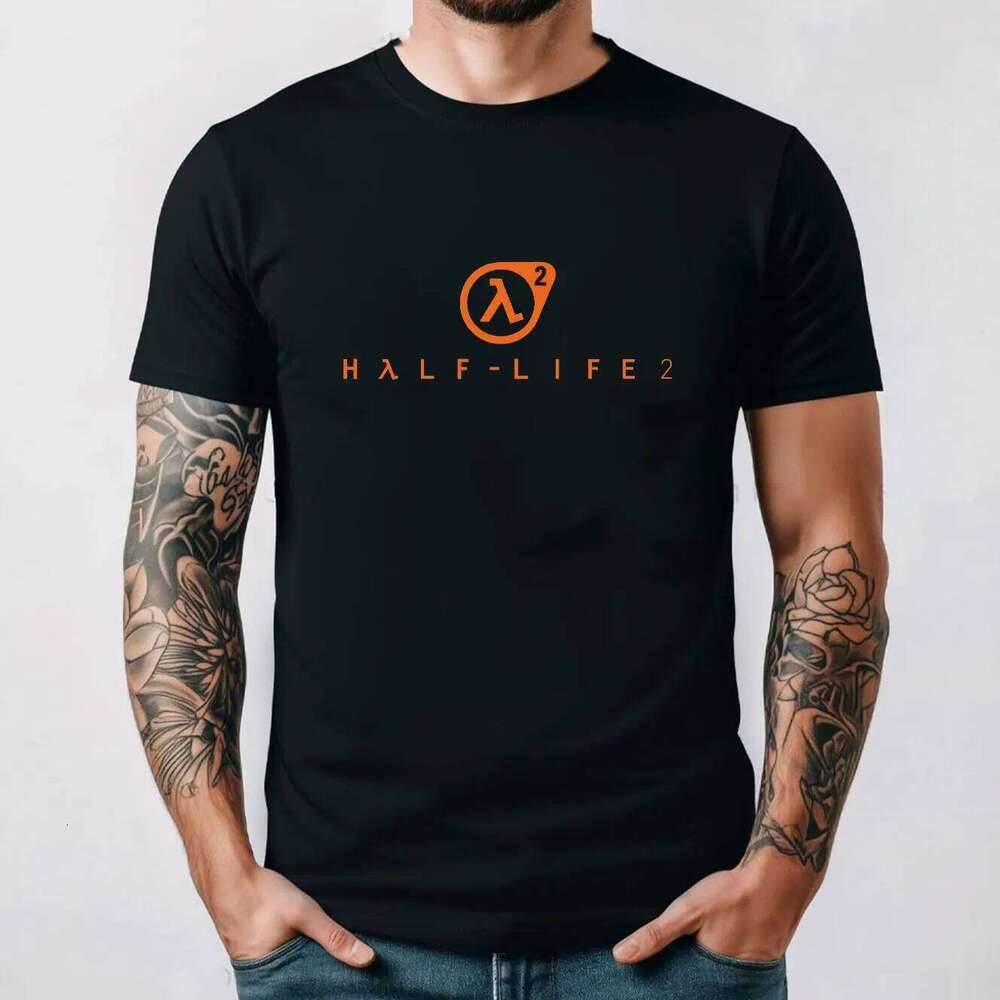 Half Life 2 Tshirt Vintage 2003 Valve Premiere Montrant un jeu vidéo Hommes Sz Grand T-shirt en coton pour hommes Régulier à manches courtes Été