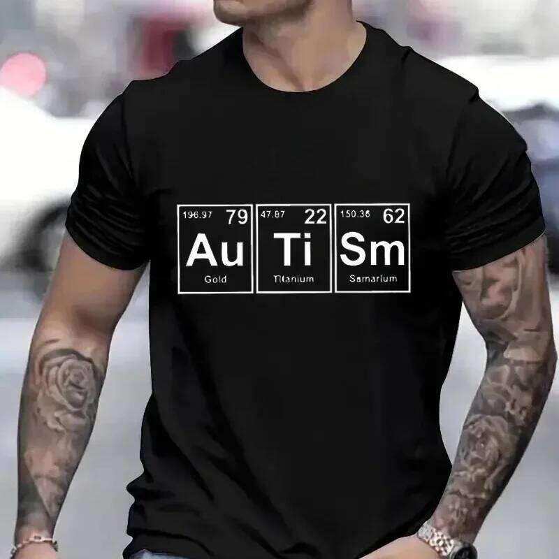 Hommes vêtements sensibilisation décontracté mode Streetwear autisme sensibilisation soutien t-shirts Harajuku Y2k graphique hauts homme T-Shirt