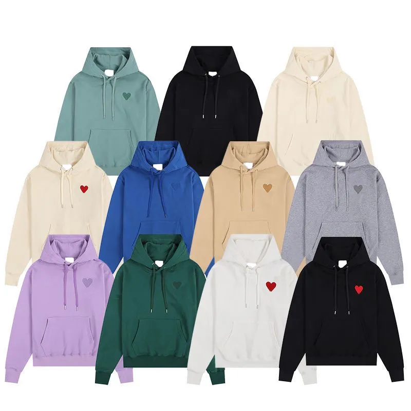 Designer Unisex hoodies men Women's Korean Fashion Heart Pattern Round Neck pure cotton hoodies Luxury Brand Lover A-line Small Red Heart hoodi