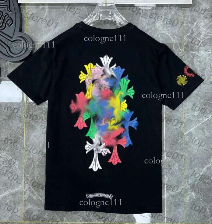 5A Designer men's chrome graphic t shirts 26ss American summer fashion high quality short sleeves casual horseshoe sanskrit cross tops Loose te