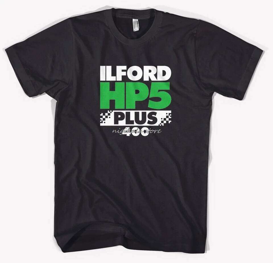 ILFORD HP5 PLUS Film Logo professionnel classique hommes col rond à manches courtes haut t-shirts C260228