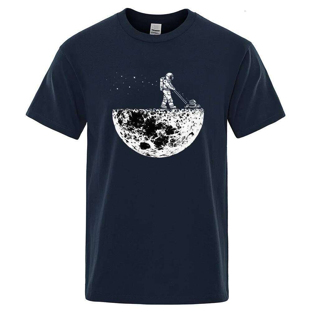 Astronauts Cherish The Lunar Environment Funny Print t-Shirts Men Loose Oversize Clothing Cotton Summer Soft Tshirt Hip Hop Tees C260228