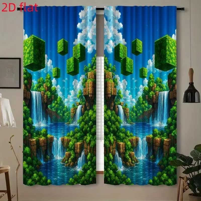 Sheer Curtains 2 Pcs Cartoon game print curtainssuitable for bedroomliving room kitchen decorationhome decorationwindow decoration S260227-image-1095918130