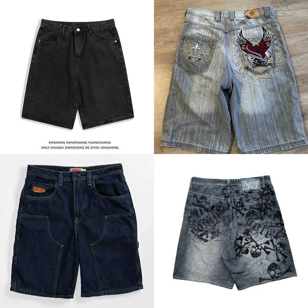 2025 Summer Y2K Skull Pattern Antarctic Vintage Harajuku Antarctic Shorts Men Women Hip Hop Punk Loose High Waist Sports Shorts Z260228