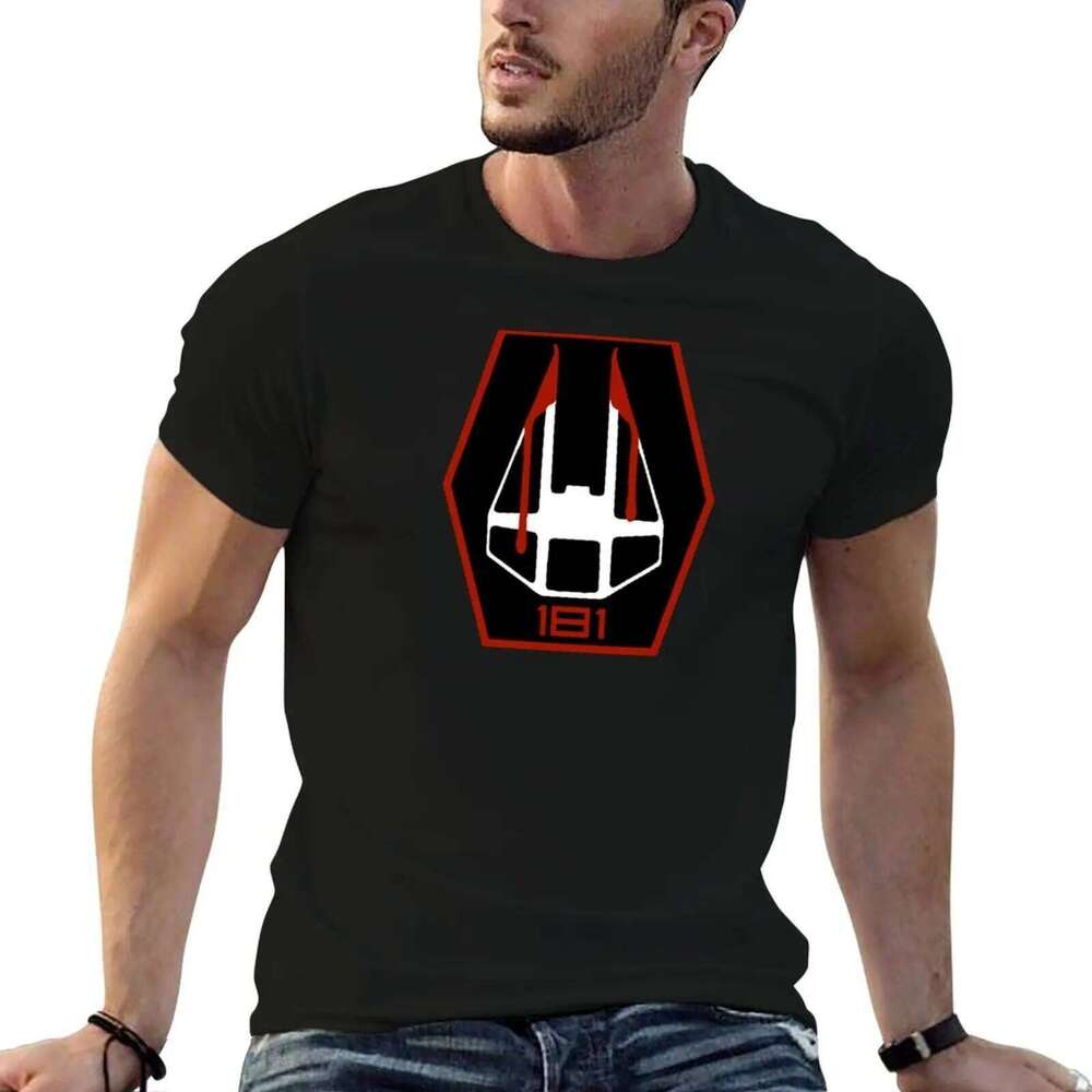 T-Shirt de luxe pour homme, en coton, personnalisé, lourd, série Fighter Insignia-Group, 181st, C260228