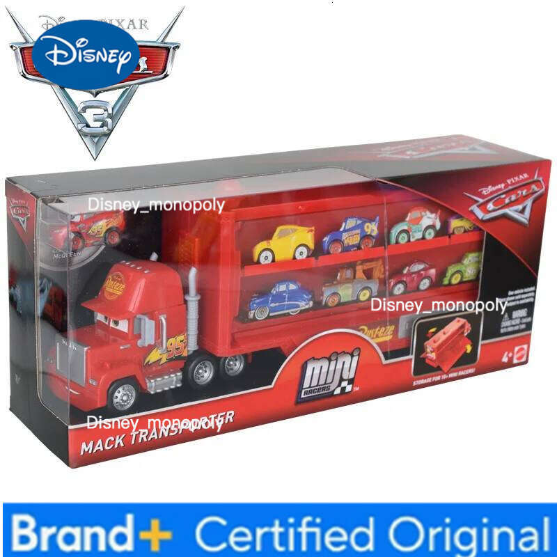 Disney Original Pixar Cars Mini Racers Lightning McQueen Mack Transporter Truck Toys Set FLG70 Diecasts Toy Vehicles Boy Gift H260228-image-1095918397