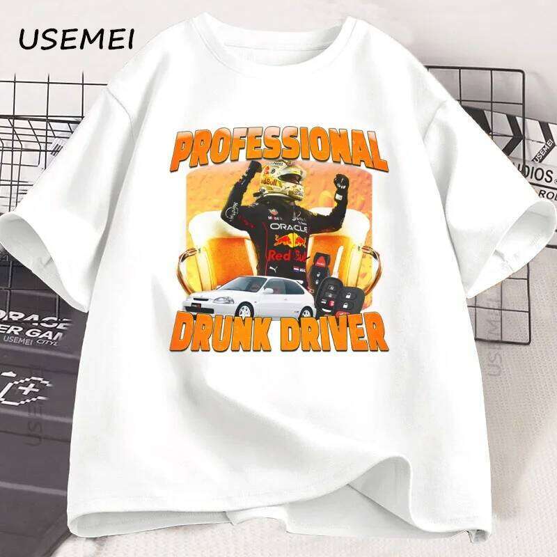 Professional Drunk Driver T-Shirt Men Drinking and Driving Tee Funny Beer Graphic Tees Party Clothes High Quality T Shirt C260228