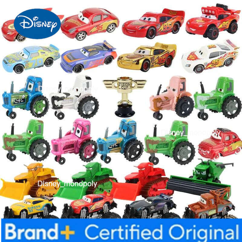 Disney 1:55 Cars Pixar Lightning McQueen Piston Cup Rhapsody Matador Bulldozer Truck Mater Harvester Diecast Metal Alloy Car H260228-image-1095917888