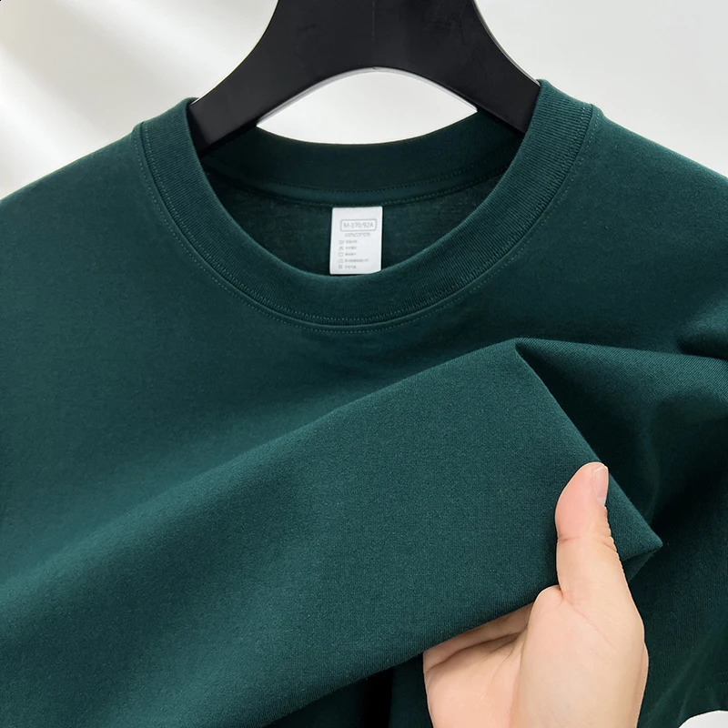 High quality 100 cotton short sleeve mens T-shirt summer round neck loose casual solid color plus size breathable top women 260601BJ