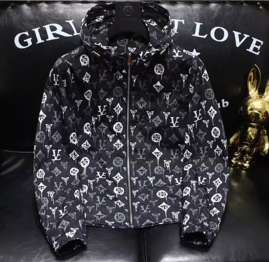 2026 Light Luxury Men's Jacket Spring and Autumn New Printed Design Casual Fashion Hooded Windproof Coat Free Shipping Hot Sale