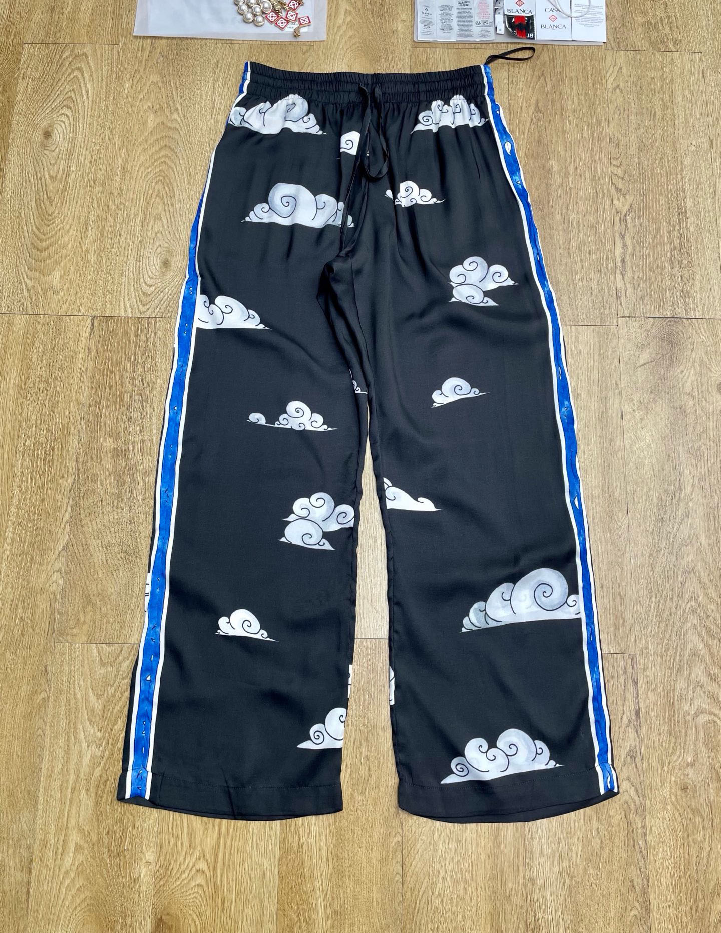 Men's Plus Size Pants Round neck embroidered and printed polar style summer wear with street pure cotton Jacquard silk fabric 3546