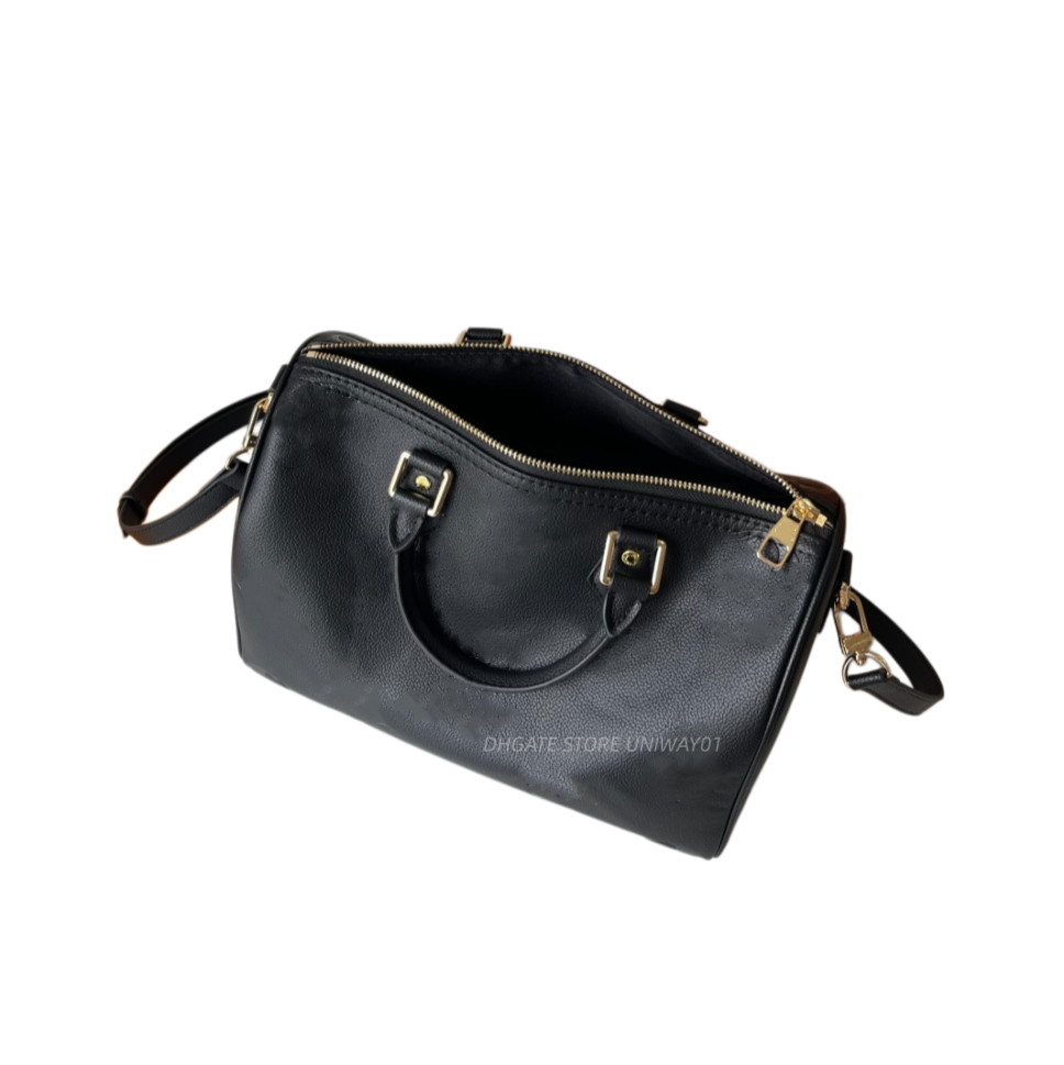 luxury brand designer woman shoulder bag handbag tote embossed flowes letters women ladies purse black 30cm