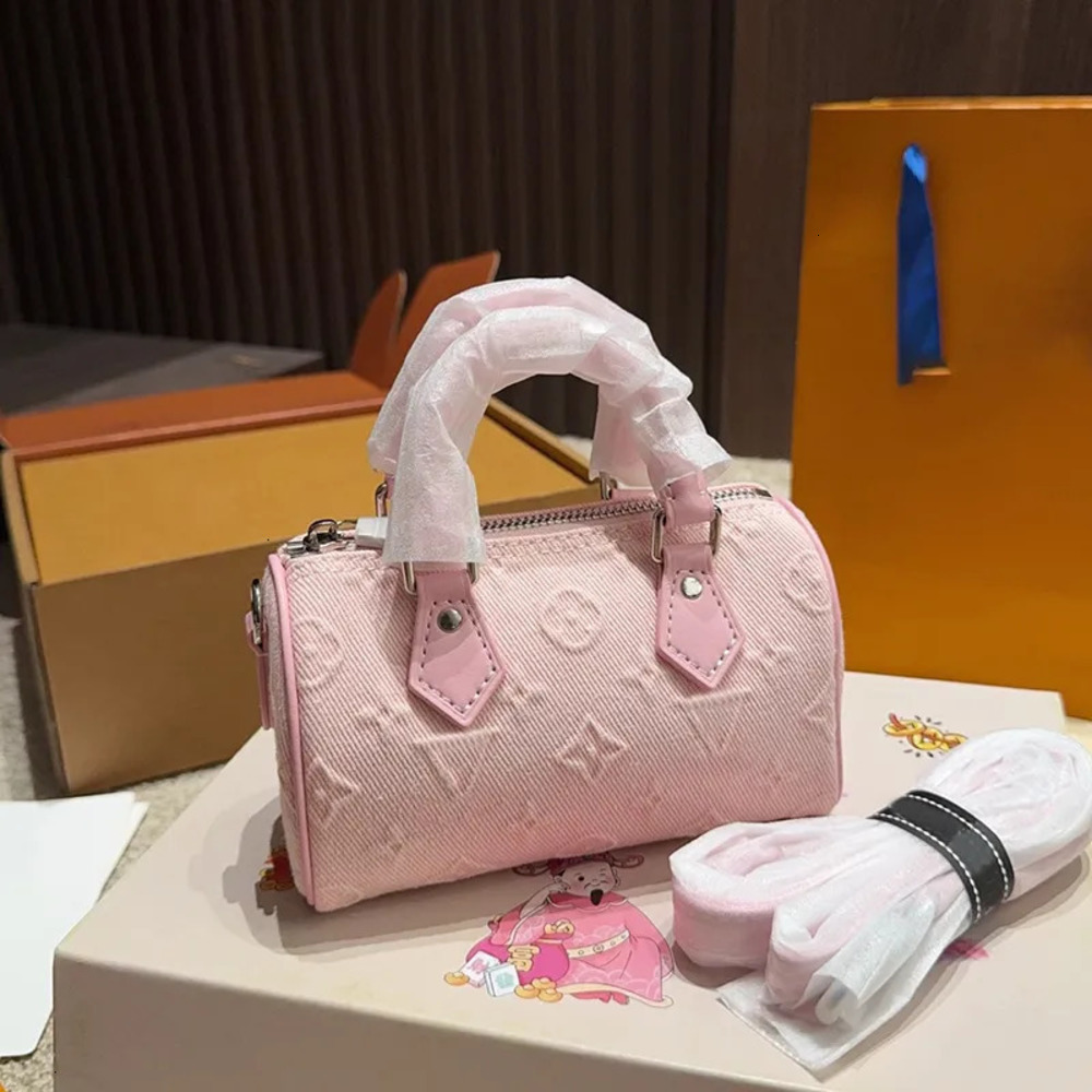 Denim pink For Women Designer Purses mini luxury denim Handbags Blue Underarm Hobos Casual Street Crossbody Totes Monogram Toweling bucket bags woma