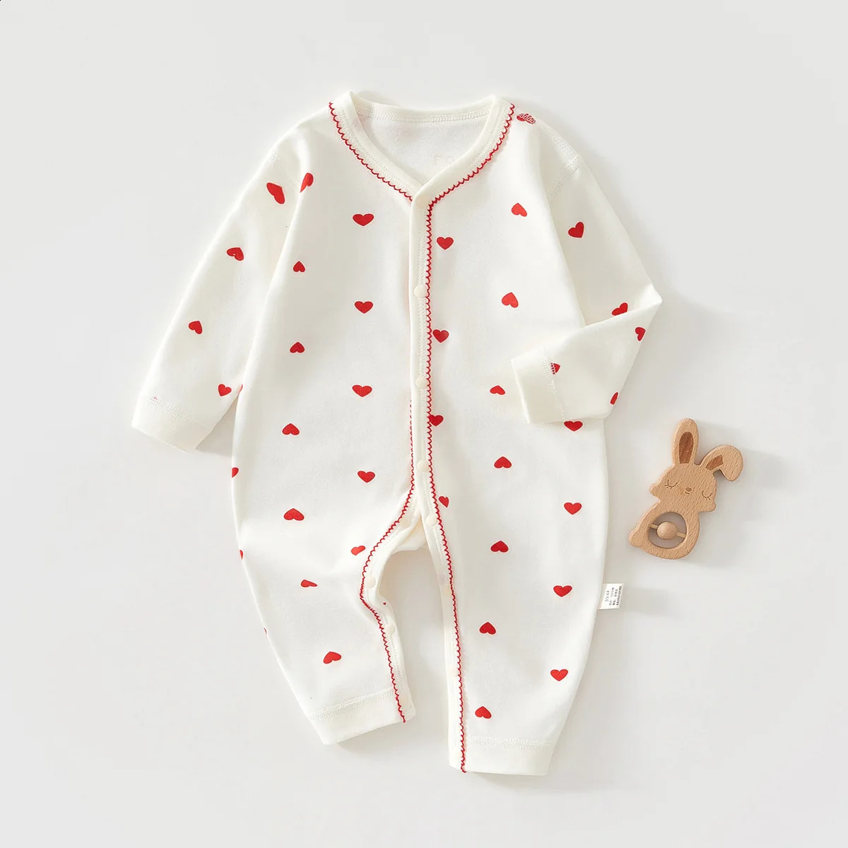 AYNIGIELL born Baby Jumpsuit Spring and Autumn Pure Cotton Boneless Hoodie 018 Months Suit Girl Onesie 260623
