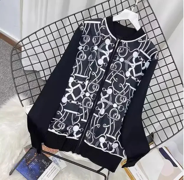 Vintage Printed Cardigans Spring Autumn Thin Knitted Women Knitting Tops 260601 78