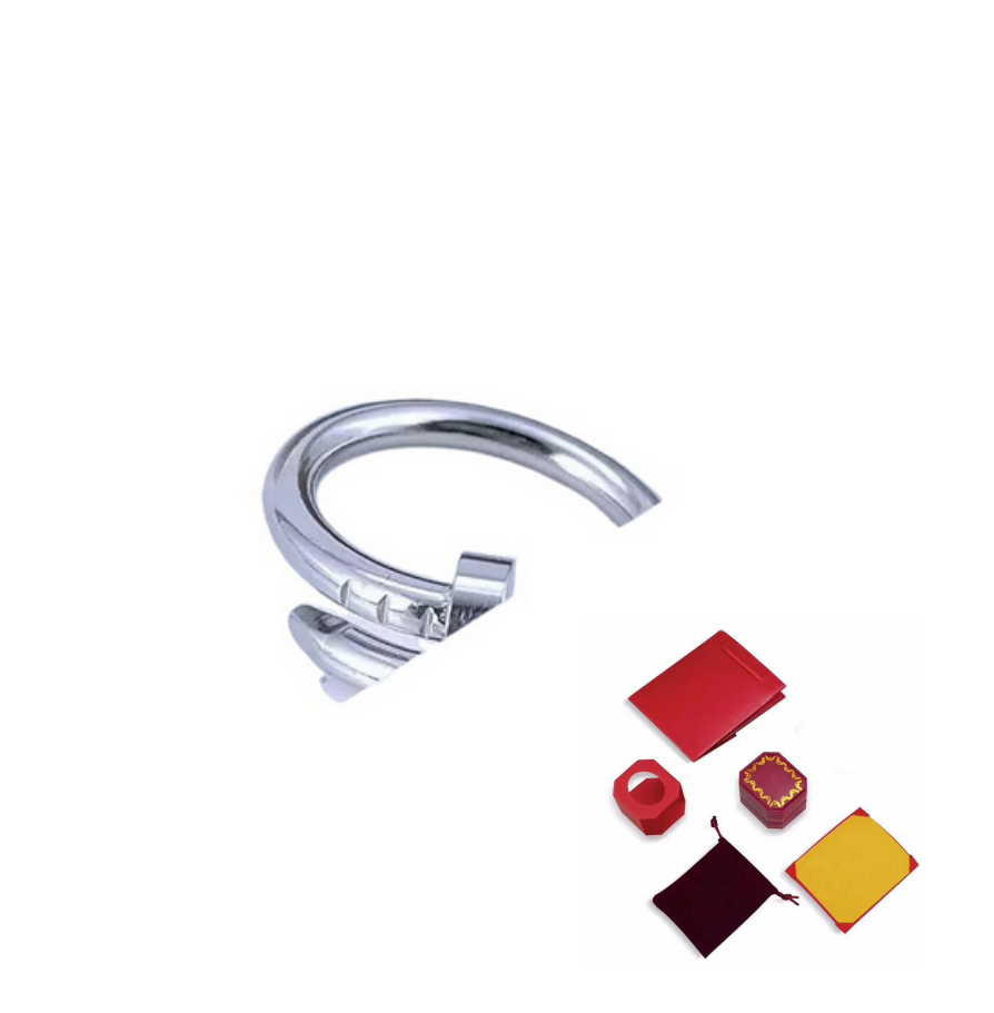 Designer Ring Nail Womens Letter Rings Star Mens Gold Plated Silver Band Jewelry Gift-image-947644757