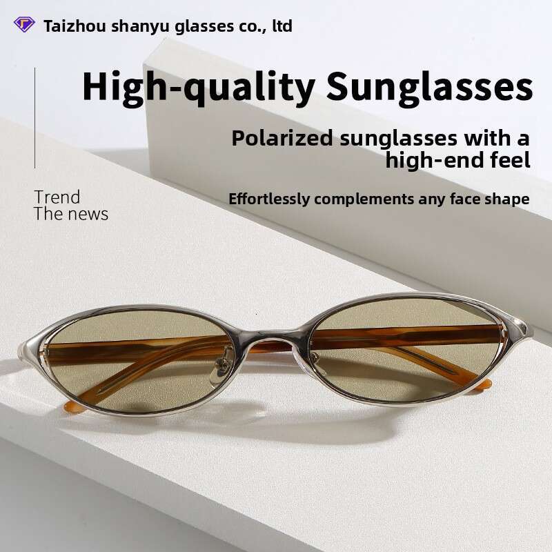 2026 New Women 45 High End GM Old Money 89 Polarized Glasses For Men Metal Small Frame Sun Protection Oval Retro Fashion Sunglasses