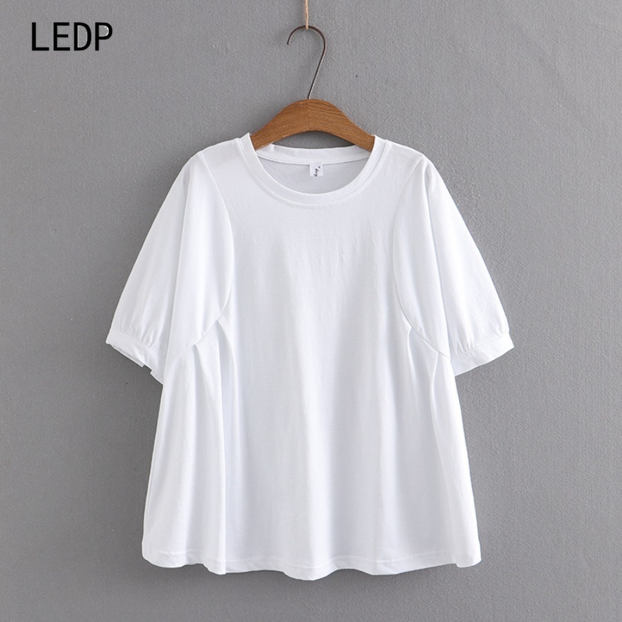 231591 Ocean plastic recycled plus size women's T-shirt environmentally certified fabric commuting slim basic style carbon footprint label-image-1108554588