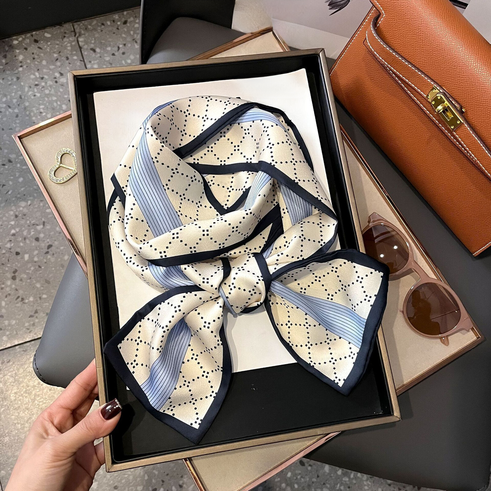 New Small Same Style Thin Narrow Long Silk For Women Spring And Autumn Fashionable Versatile Decorative Scarf Neckerchief scarfs shawls