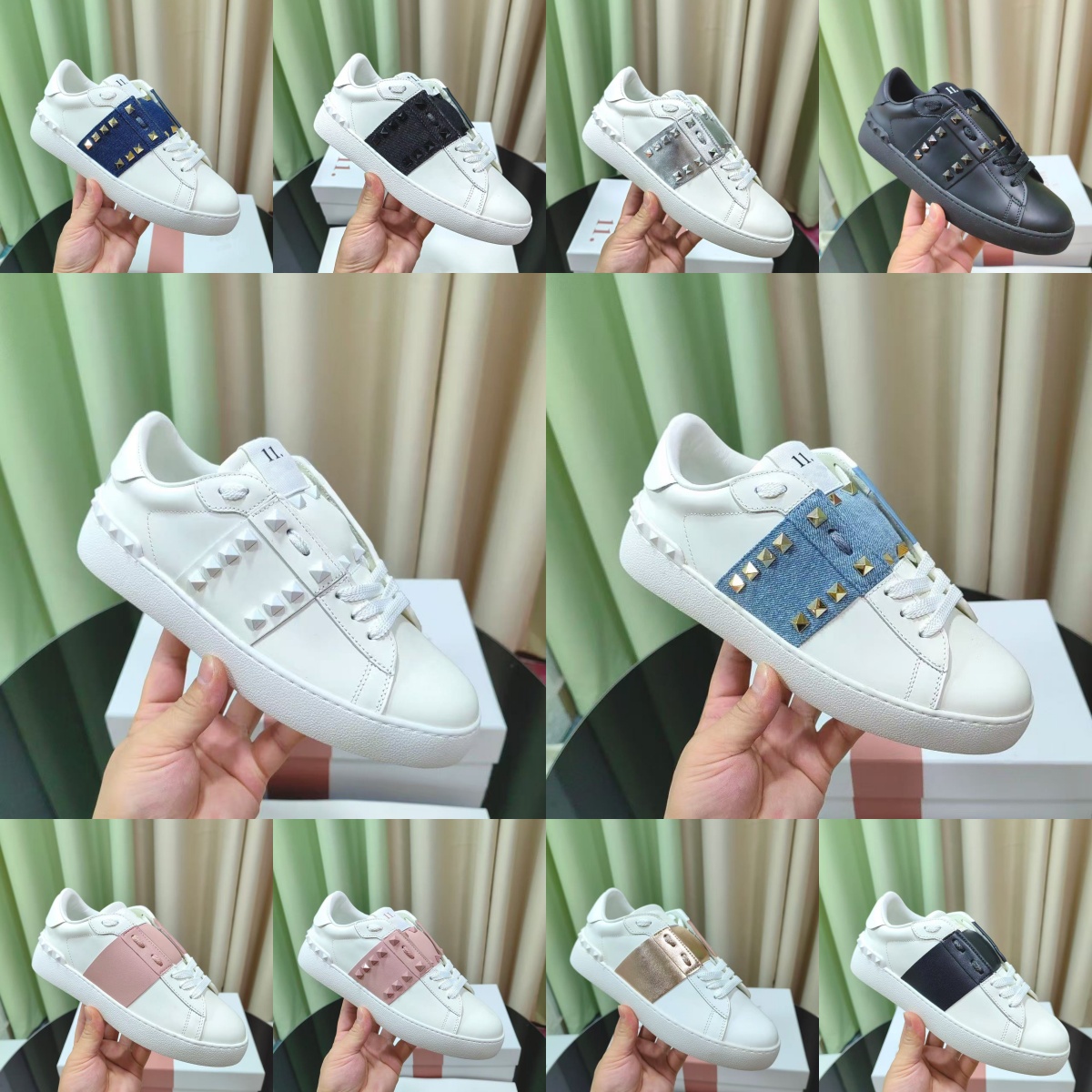 10A Val Designer hommes femmes cuir rivet coupe chaussures de sport marque de luxe bas-haut fond plat minimaliste blanc chaussures de sport taill