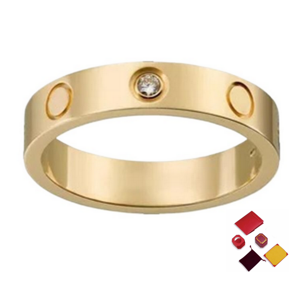 European and American Fashion Designer Ring Women Band Rings Men Jewelry Titanium Steel Single Nail Street Casual Couple Classic Gold Silver Rose Op