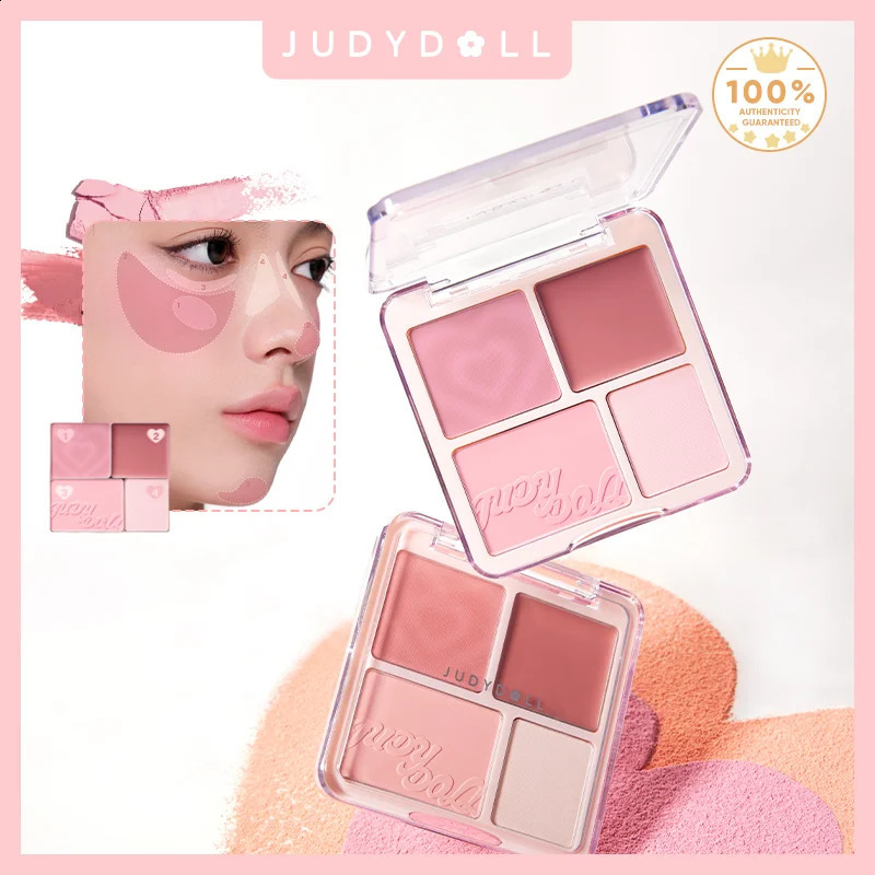 Judydoll 2-in-1 Blush Highlighter Palette-Blush Cream Radiant Matte Highlighter Versatile Palette Gift for Friend Date 260527