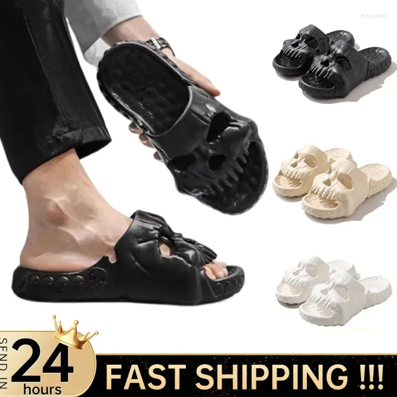 Slippers Personalized Skull Design For Men 2026 Summer Fun Novelty Slides Thick Sole Platform Beach Non slip Women Sandals