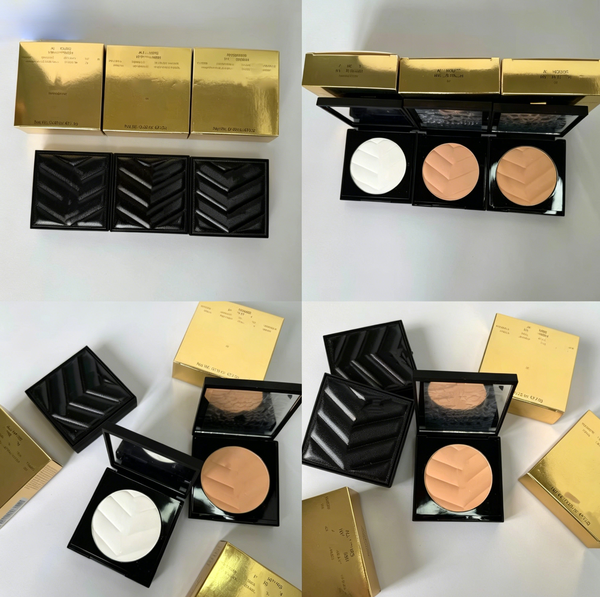 Black PU Leather Face Powder Palette Smoothing Waterproof ALL HOURS Translucent 01# 02# Powder 7.5g