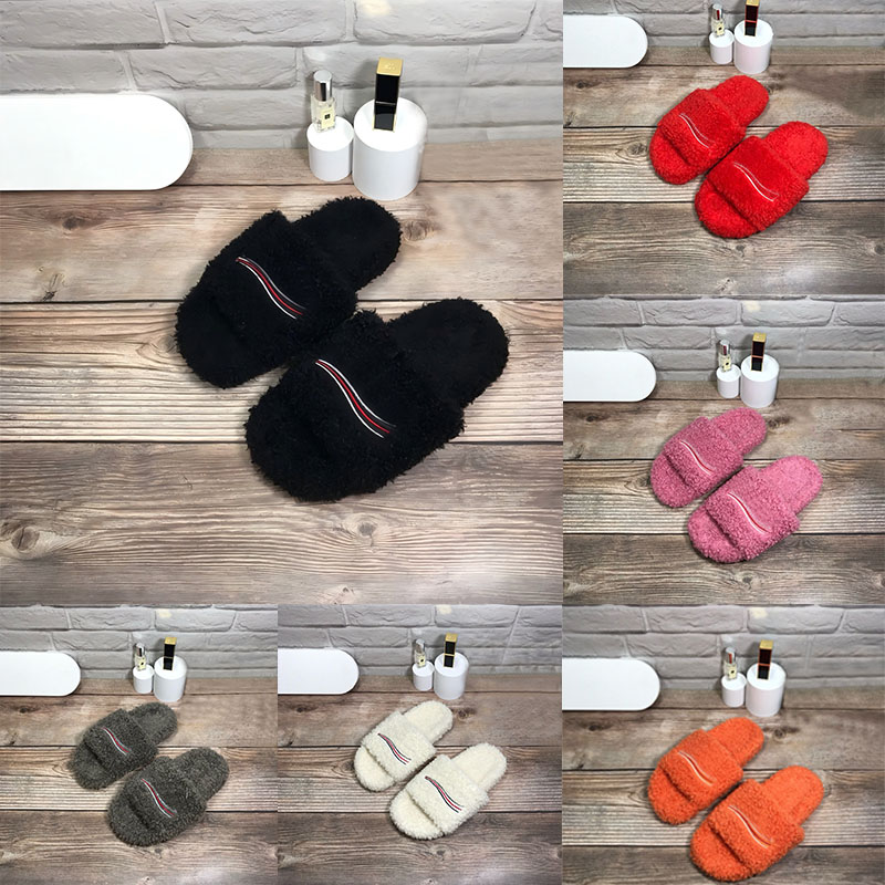 Femmes Fourrure Diapositives Furry Pantoufles Designer Mules Automne Hiver Homewear Slide Hommes ChaussuresParis Luxe Confortable Fuzzy Tongs Flu